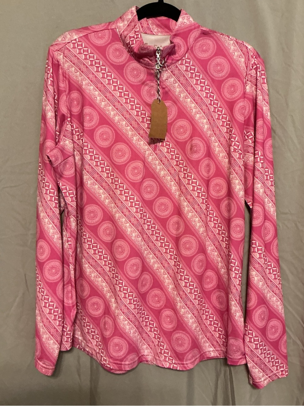 San Soleil Pink Patterned Long Sleeve Pullover